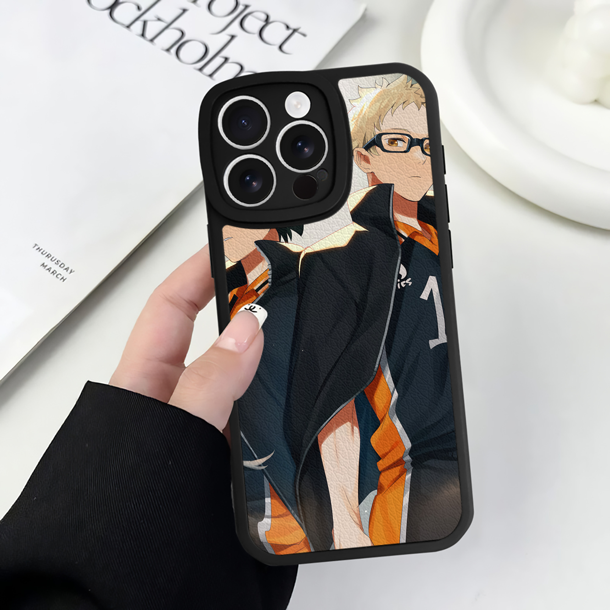 （画像用） ハイキュー!! Haikyu!! 【iPhone 16シリーズ対応】シリコンスマホケース（レザー調） 材質：シリコン